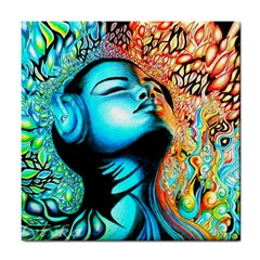 Color Detail Dream Fantasy Neon Psychedelic Teaser Tile Coaster by Sarkoni