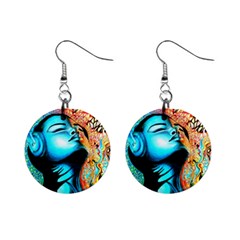 Color Detail Dream Fantasy Neon Psychedelic Teaser Mini Button Earrings by Sarkoni