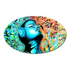 Color Detail Dream Fantasy Neon Psychedelic Teaser Oval Magnet by Sarkoni