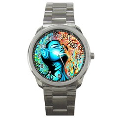 Color Detail Dream Fantasy Neon Psychedelic Teaser Sport Metal Watch by Sarkoni