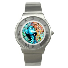 Color Detail Dream Fantasy Neon Psychedelic Teaser Stainless Steel Watch by Sarkoni