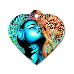 Color Detail Dream Fantasy Neon Psychedelic Teaser Dog Tag Heart (one Side) by Sarkoni