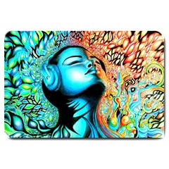 Color Detail Dream Fantasy Neon Psychedelic Teaser Large Doormat by Sarkoni