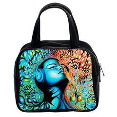 Color Detail Dream Fantasy Neon Psychedelic Teaser Classic Handbag (two Sides) by Sarkoni