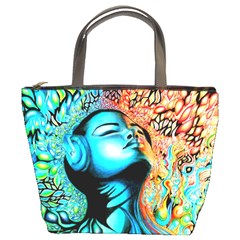 Color Detail Dream Fantasy Neon Psychedelic Teaser Bucket Bag by Sarkoni