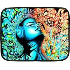 Color Detail Dream Fantasy Neon Psychedelic Teaser Two Sides Fleece Blanket (mini) by Sarkoni