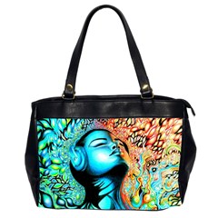 Color Detail Dream Fantasy Neon Psychedelic Teaser Oversize Office Handbag (2 Sides) by Sarkoni