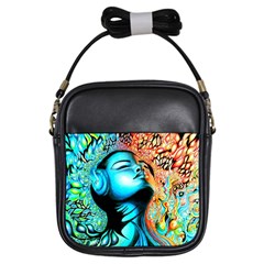 Color Detail Dream Fantasy Neon Psychedelic Teaser Girls Sling Bag by Sarkoni