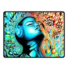 Color Detail Dream Fantasy Neon Psychedelic Teaser Fleece Blanket (small) by Sarkoni