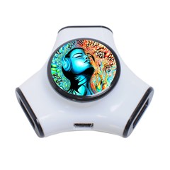 Color Detail Dream Fantasy Neon Psychedelic Teaser 3-port Usb Hub by Sarkoni