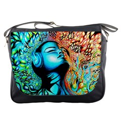 Color Detail Dream Fantasy Neon Psychedelic Teaser Messenger Bag by Sarkoni