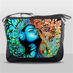 Color Detail Dream Fantasy Neon Psychedelic Teaser Messenger Bag Front