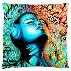 Color Detail Dream Fantasy Neon Psychedelic Teaser Large Cushion Case (one Side) by Sarkoni