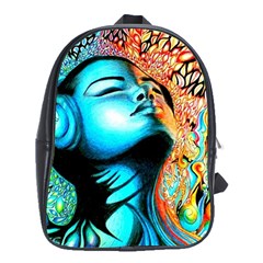 Color Detail Dream Fantasy Neon Psychedelic Teaser School Bag (xl) by Sarkoni