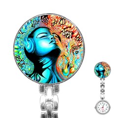 Color Detail Dream Fantasy Neon Psychedelic Teaser Stainless Steel Nurses Watch by Sarkoni