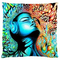 Color Detail Dream Fantasy Neon Psychedelic Teaser Standard Premium Plush Fleece Cushion Case (one Side) by Sarkoni