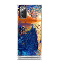 Digital Art Fantasy Impressionism Painting Ship Boat Psychedelic Peacock Mushroom Flamingos Hipwreck Samsung Galaxy Note 20 Tpu Uv Case by Sarkoni