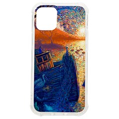 Digital Art Fantasy Impressionism Painting Ship Boat Psychedelic Peacock Mushroom Flamingos Hipwreck Iphone 12 Mini Tpu Uv Print Case	 by Sarkoni