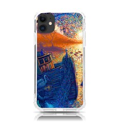 Digital Art Fantasy Impressionism Painting Ship Boat Psychedelic Peacock Mushroom Flamingos Hipwreck Iphone 11 Tpu Uv Print Case by Sarkoni