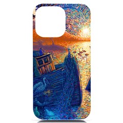 Digital Art Fantasy Impressionism Painting Ship Boat Psychedelic Peacock Mushroom Flamingos Hipwreck Iphone 14 Pro Max Black Uv Print Case by Sarkoni