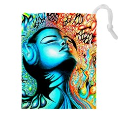 Color Detail Dream Fantasy Neon Psychedelic Teaser Drawstring Pouch (5xl) by Sarkoni