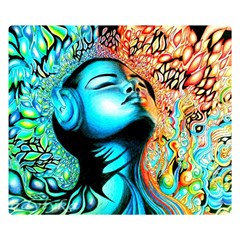 Color Detail Dream Fantasy Neon Psychedelic Teaser Premium Plush Fleece Blanket (small) by Sarkoni