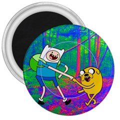 Jake And Finn Adventure Time Landscape Forest Saturation 3  Magnets by Sarkoni