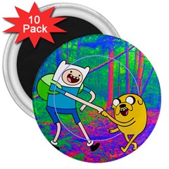 Jake And Finn Adventure Time Landscape Forest Saturation 3  Magnets (10 Pack)  by Sarkoni