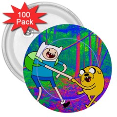 Jake And Finn Adventure Time Landscape Forest Saturation 3  Buttons (100 Pack)  by Sarkoni