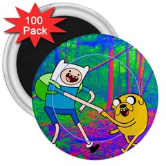 Jake And Finn Adventure Time Landscape Forest Saturation 3  Magnets (100 Pack) by Sarkoni