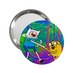 Jake And Finn Adventure Time Landscape Forest Saturation 2 25  Handbag Mirrors by Sarkoni