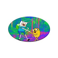 Jake And Finn Adventure Time Landscape Forest Saturation Sticker (oval) by Sarkoni