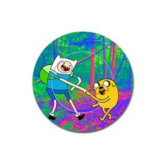 Jake And Finn Adventure Time Landscape Forest Saturation Magnet 3  (round) by Sarkoni