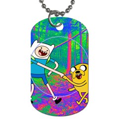 Jake And Finn Adventure Time Landscape Forest Saturation Dog Tag (one Side) by Sarkoni