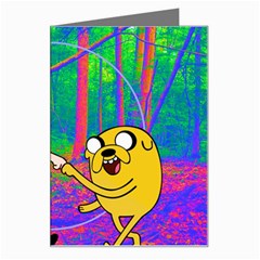 Jake And Finn Adventure Time Landscape Forest Saturation Greeting Card by Sarkoni