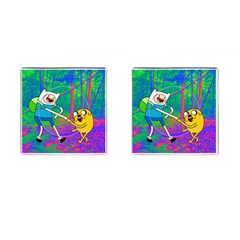 Jake And Finn Adventure Time Landscape Forest Saturation Cufflinks (square) by Sarkoni