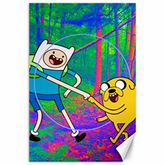 Jake And Finn Adventure Time Landscape Forest Saturation Canvas 24  X 36  by Sarkoni