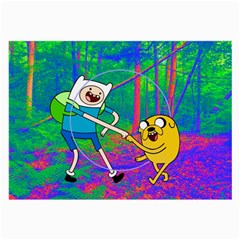 Jake And Finn Adventure Time Landscape Forest Saturation Large Glasses Cloth (2 Sides) by Sarkoni