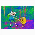 Jake And Finn Adventure Time Landscape Forest Saturation Large Glasses Cloth (2 Sides) Front