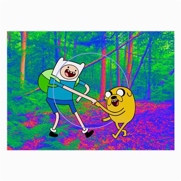 Jake And Finn Adventure Time Landscape Forest Saturation Large Glasses Cloth (2 Sides)