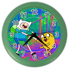 Jake And Finn Adventure Time Landscape Forest Saturation Color Wall Clock by Sarkoni