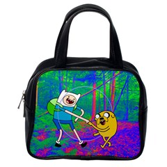 Jake And Finn Adventure Time Landscape Forest Saturation Classic Handbag (one Side) by Sarkoni