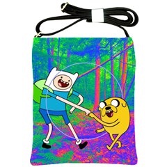 Jake And Finn Adventure Time Landscape Forest Saturation Shoulder Sling Bag by Sarkoni