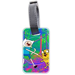 Jake And Finn Adventure Time Landscape Forest Saturation Luggage Tag (two Sides) by Sarkoni