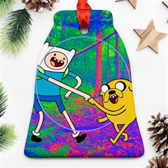 Jake And Finn Adventure Time Landscape Forest Saturation Bell Ornament (two Sides) by Sarkoni