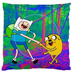 Jake And Finn Adventure Time Landscape Forest Saturation Large Cushion Case (two Sides) by Sarkoni