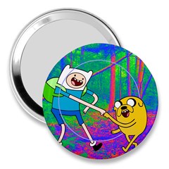 Jake And Finn Adventure Time Landscape Forest Saturation 3  Handbag Mirrors by Sarkoni