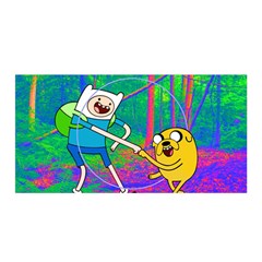 Jake And Finn Adventure Time Landscape Forest Saturation Satin Wrap 35  X 70  by Sarkoni