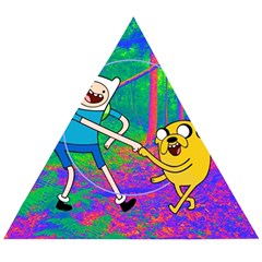 Jake And Finn Adventure Time Landscape Forest Saturation Wooden Puzzle Triangle by Sarkoni