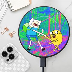 Jake And Finn Adventure Time Landscape Forest Saturation Wireless Fast Charger(black) by Sarkoni